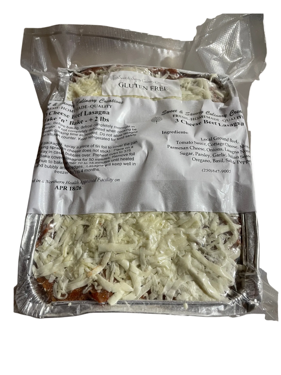 3 Cheese & Beef Lasagna - GLUTEN FREE - FROZEN