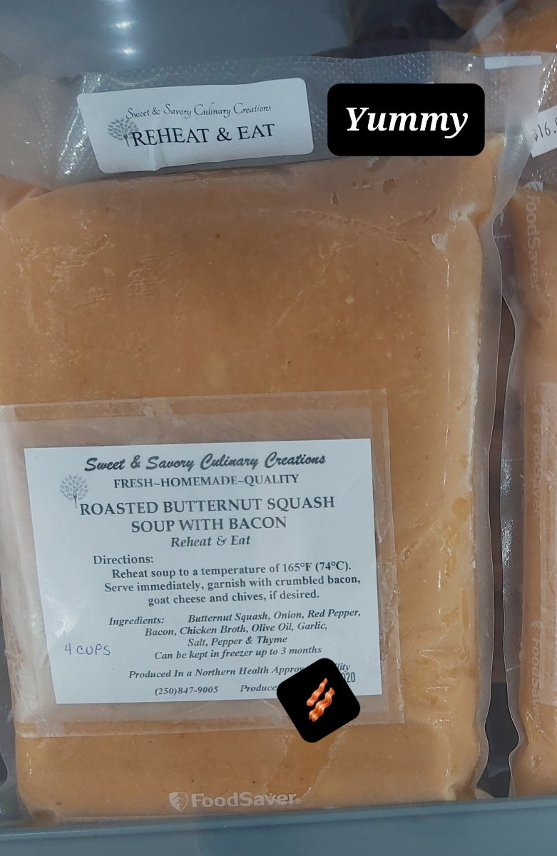 Gluten Free Dairy Free - Roasted Butternut Squash Soup with Bacon