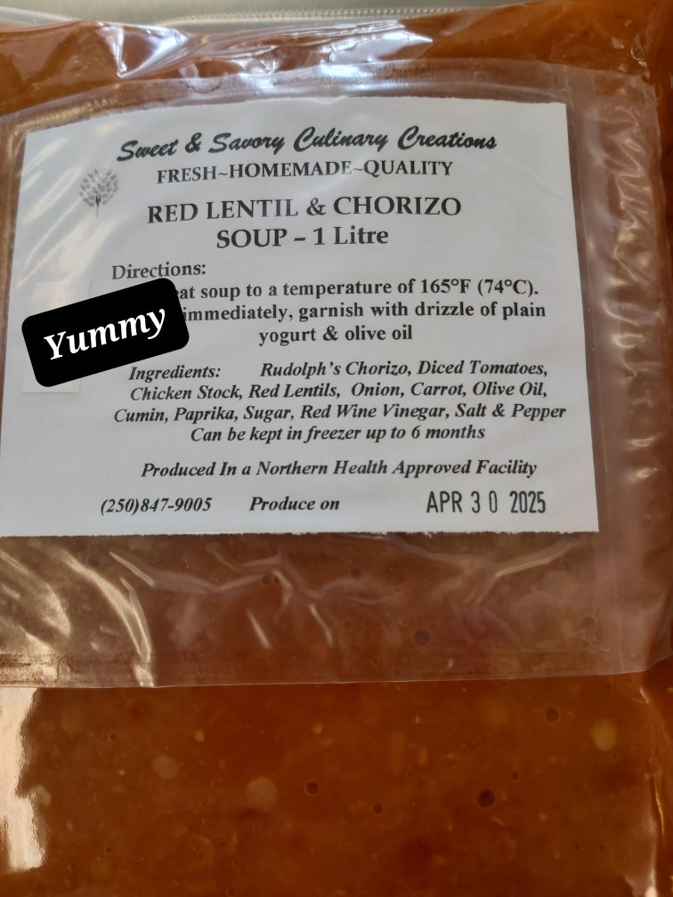 Gluten Free Dairy Free - Red Lentil & Chorizo Soup