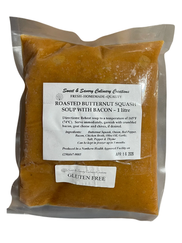 Roasted Butternut Squash Soup with Bacon - GLUTEN FREE + DAIRY FREE - FROZEN - 0